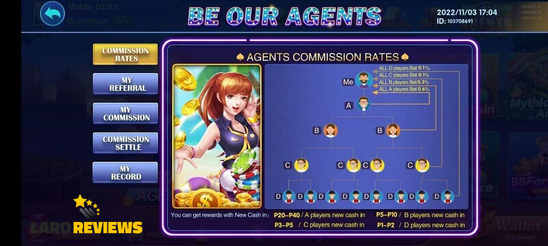 Rate ng komisyon ng Diamond Game Referral Code