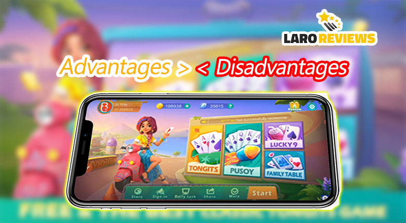 Advantages at disadvantages ng Tongits Star.