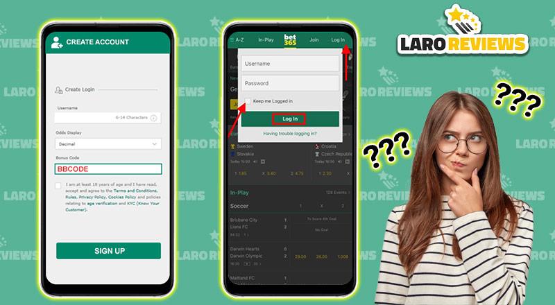 Mga hakbang sa pag-login at pag-register sa Bet365.