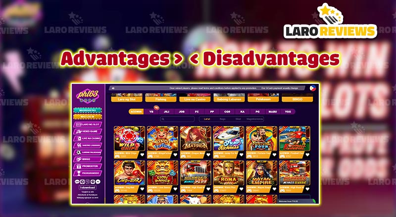 Basahin ang mga kalamangan ng PHL63 Casino Login.